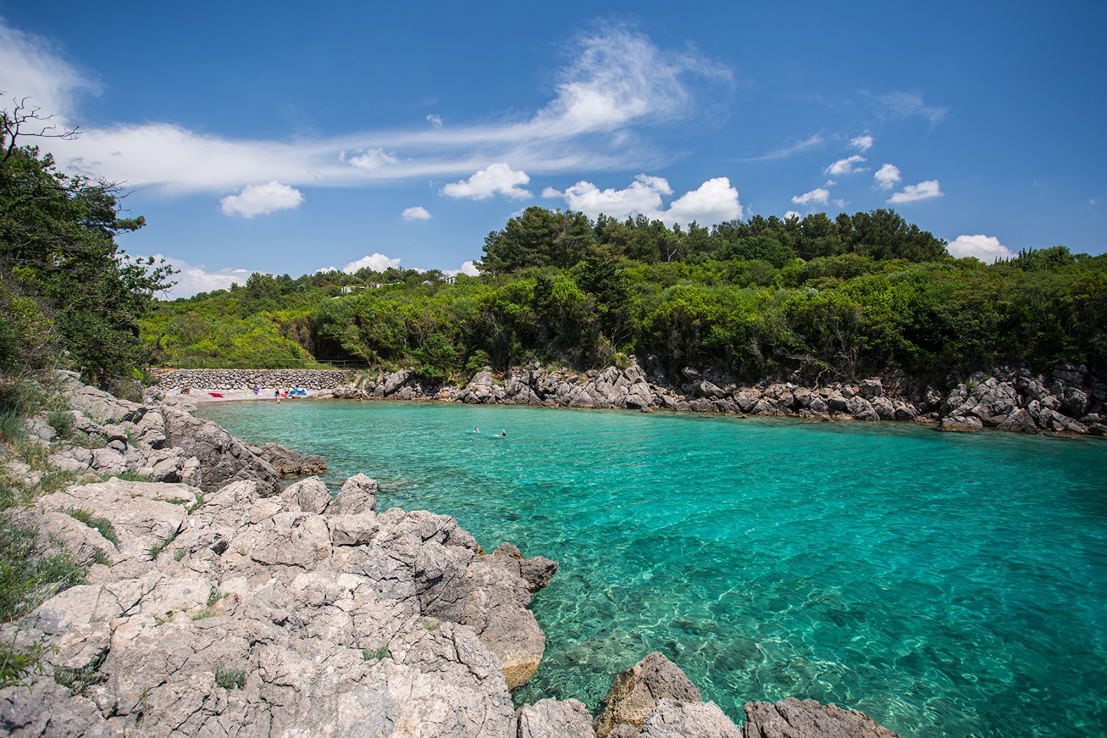 Small beach with crystal clean water.